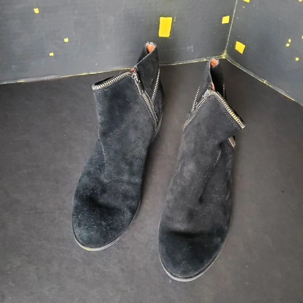Lucky Brand Black Suede Ankle Booties - Picture 4 of 12